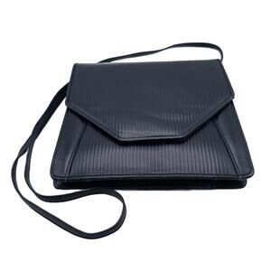 Laurie Leather Crossbody Bag Black Vintage Made in Tokyo 8x8"